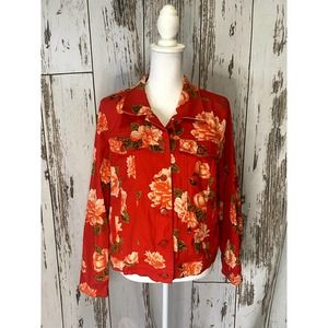 Isaac Mizrahi Red Floral Jacket